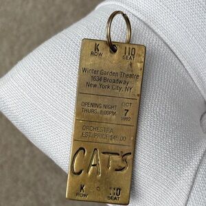 Vintage brass CATS keychain